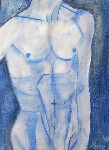 Maennerakt in blau